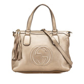 グッチ ソーホー タッセル ハンドバッグ ショルダーバッグ 2WAY 308362 メタリックゴールド レザー レディース GUCCI 【中古】